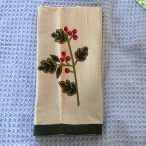 Embroidered linen hand towels
